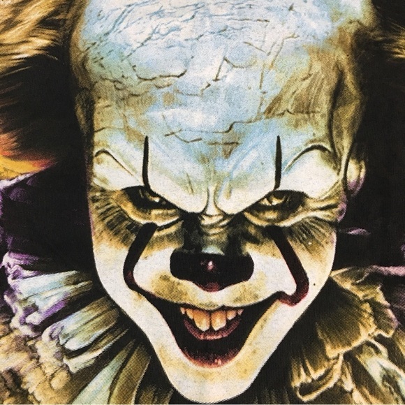 IT Pennywise Clown Evil Graphic T-Shirt Black Small - Picture 2 of 7